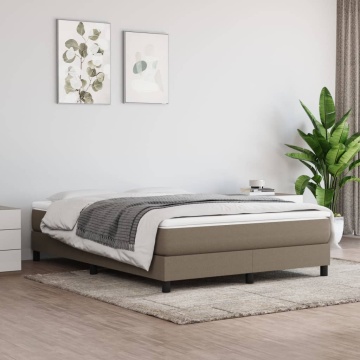 Pat continental cu saltea gri taupe 140x200 cm material textil - Img 1