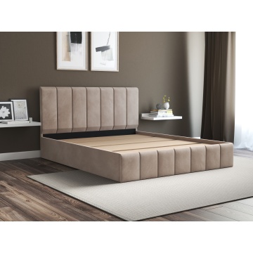 Pat Cozy cu saltea, 160x200 cm, cappucino, suport saltea din PAL - Img 3