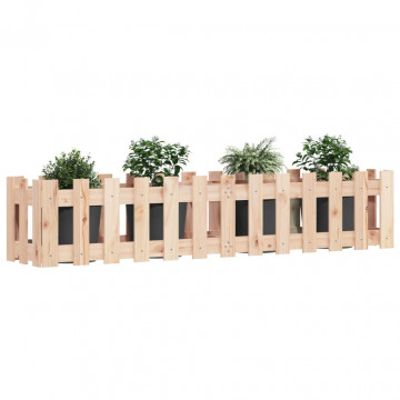 Pat înălțat grădină design gard 150x30x30 cm lemn de pin tratat - Img 3