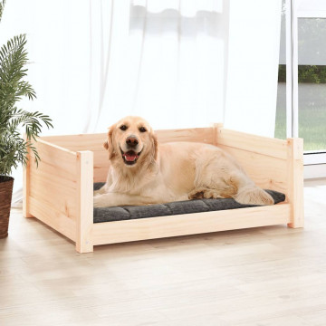 Pat pentru câini, 75,5x55,5x28 cm, lemn masiv de pin - Img 3