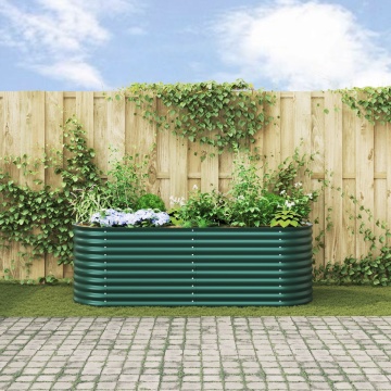 Pat Ridicat pentru Grădină Verde 240x80x81 cm din Oțel Galvanizat - Img 4
