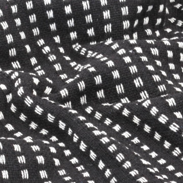 Pătură decorativă cu pătrățele, bumbac, 125 x 150 cm, negru - Img 5