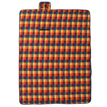 Pătură picnic pliabilă, carouri multicolor, 200x150 cm catifea - Img 2