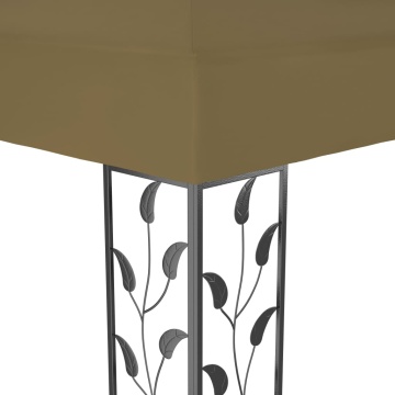Pavilion cu acoperiș dublu & lumini LED, gri taupe, 3x4m - Img 5