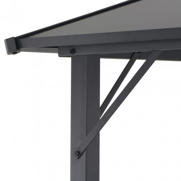Pavilion cu acoperiș, negru, 3 x 3 m, aluminiu - Img 4
