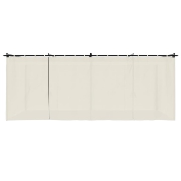 Pavilion cu draperii, gri taupe, 6x3 m, oțel - Img 4