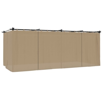 Pavilion cu draperii, gri taupe, 6x3 m, oțel - Img 5