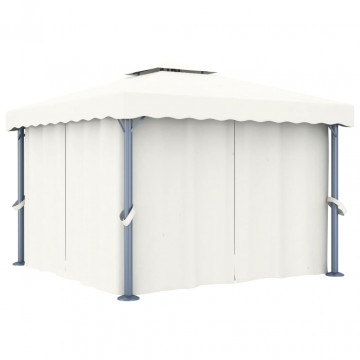 Pavilion cu perdea, alb crem, 3 x 3 m, aluminiu - Img 1