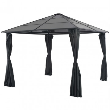 Pavilion cu perdea, negru, 3 x 3 m, aluminiu - Img 1