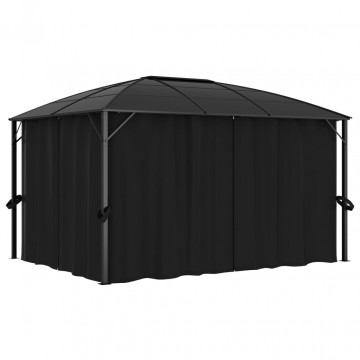 Pavilion cu perdele, antracit, 400 x 300 x 265 cm - Img 1
