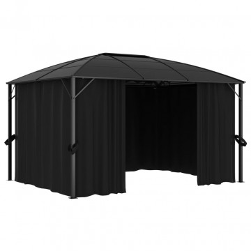 Pavilion cu perdele, antracit, 400 x 300 x 265 cm - Img 4