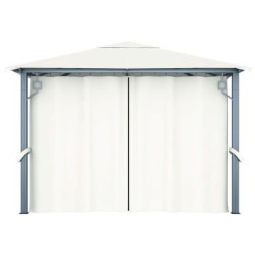 Pavilion cu perdele, crem, 300 x 300 cm, aluminiu - Img 8