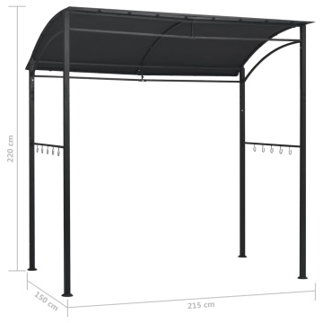 Pavilion de grătar, antracit, 215 x 150 x 220 cm, oțel - Img 6