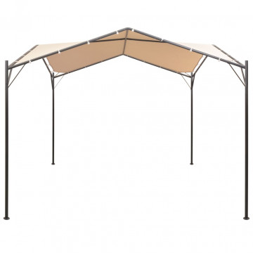Pavilion foișor cort cu baldachin, 4x4 m, oțel, bej - Img 1