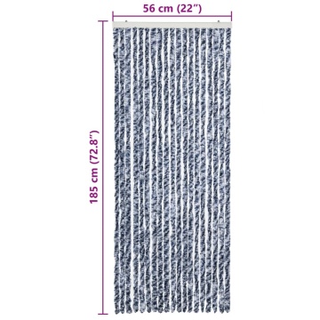Perdea de insecte, albastru, alb, argintiu, 56x185 cm, Chenille - Img 6