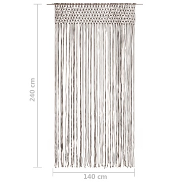 Perdea macrame, gri taupe,140 x 240 cm, bumbac - Img 5