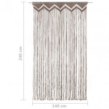 Perdea macrame, gri taupe,140 x 240 cm, bumbac - Img 5