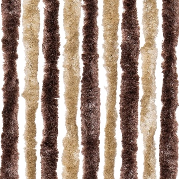 Perdea pentru insecte, bej și maro deschis, 90x200 cm, chenille - Img 5