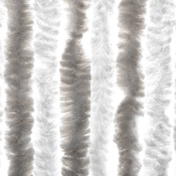 Perdea pentru insecte, gri deschis și alb, 100x200 cm, chenille - Img 7