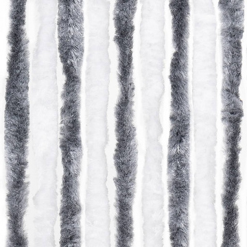 Perdea pentru insecte, gri și alb, 90 x 200 cm, chenille - Img 6