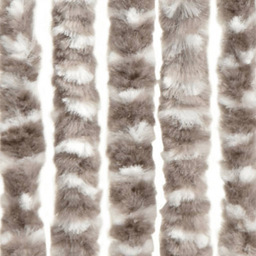 Perdea pentru insecte, gri taupe și alb, 100x200 cm, chenille - Img 4