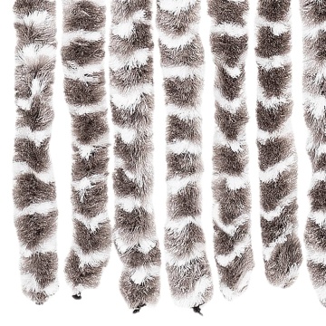 Perdea pentru insecte, gri taupe și alb, 118x220 cm, chenille - Img 5
