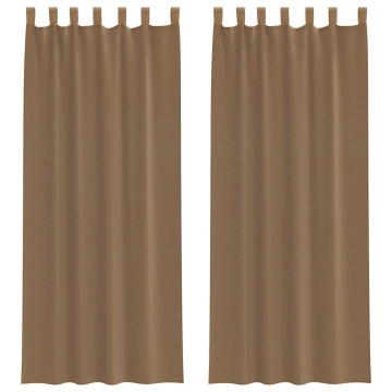 Perdele Voile cu Bucle 2 buc Maro Deschis 140x260 cm - Img 2