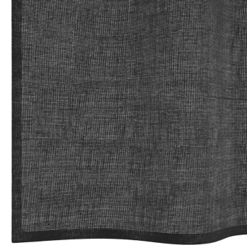 Perdele Voile cu Oeli 2 buc Negru 140x245 cm - Img 5