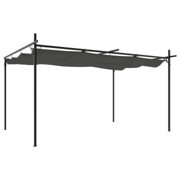 Pergola cu acoperiș retractabil, antracit, 395x292x230 cm - Img 2