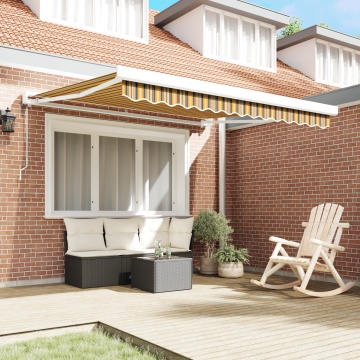 Pergolă retractabilă automată cu dungi multicolore 300x250 cm - Img 3