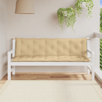 Pernă bancă de grădină, 2 buc. melanj bej, 180x50x7 cm, textil - Img 3