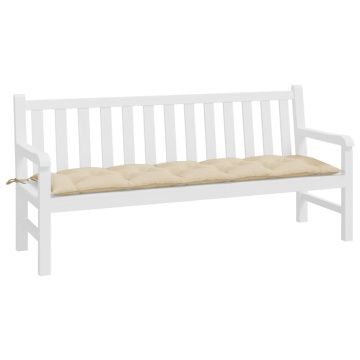 Pernă bancă de grădină, bej, 180x50x7 cm, material oxford - Img 3