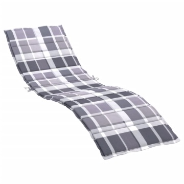 Pernă de șezlong, roșu carouri, 200x60x3 cm, textil oxford - Img 2