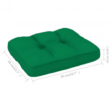 Pernă pentru canapea din paleți, verde, 50 x 40 x 10 cm - Img 4