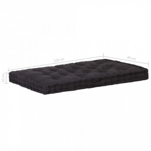 Pernă podea canapea din paleți, negru, 120 x 80 x 10 cm bumbac - Img 6