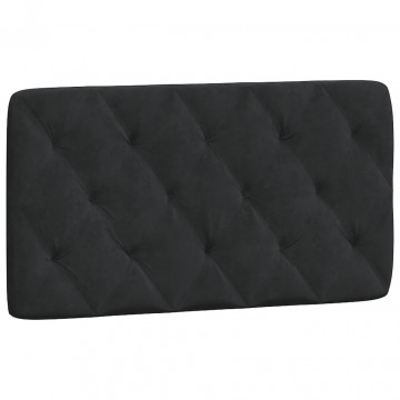 Pernă tăblie de pat, negru, 100 cm, catifea - Img 2