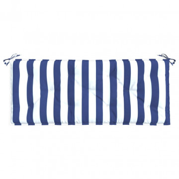 Perne bancă grădină, 2 buc., albastru&alb, 120x50x7 cm, textil - Img 8