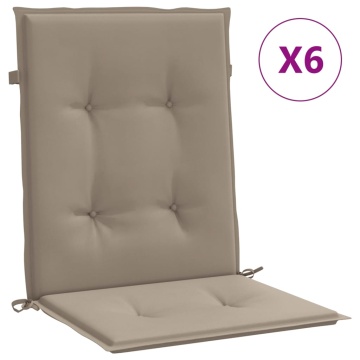 Perne cu spătar mic, 6 buc. gri taupe 100x50x3 cm textil oxford - Img 2