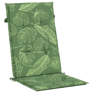 Perne de scaun spătar înalt, 2 buc., model frunze, textil - Img 4