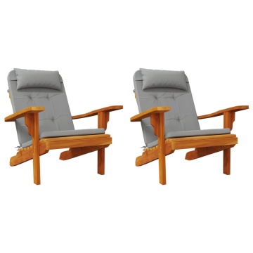 Perne pentru scaun Adirondack, 2 buc, gri, textil oxford - Img 4