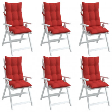 Perne scaun cu spătar înalt, 6 buc, roșu, țesătură Oxford - Img 3