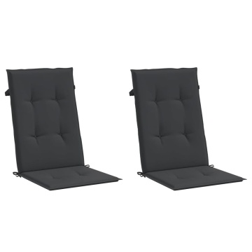 Perne scaun spătar înalt, 2 buc., negru, 120x50x3 cm, textil - Img 2
