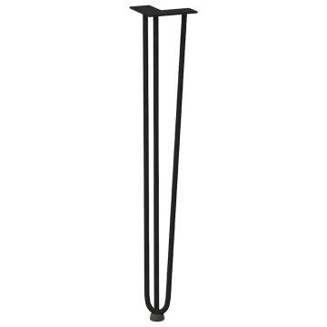 Picioare de masă în ac de păr 4 buc Negru 72 cm Oțel masiv - Img 4