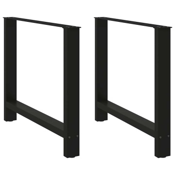 Picioare măsuță de cafea Negru 2 buc 90x(72-73) cm Oțel - Img 1