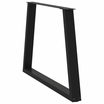 Picioare pentru masă în formă de V 2 buc Negru Oțel - Img 4