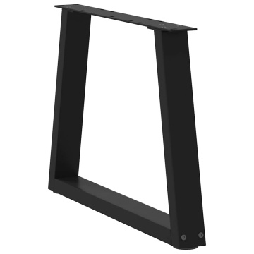 Picioare pentru masă în formă de V 2 buc Negru Oțel - Img 4