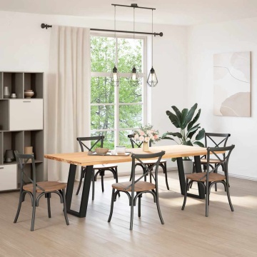 Picioare pentru masă în formă U 2 buc Negru 60x(72-73) cm Oțel - Img 3