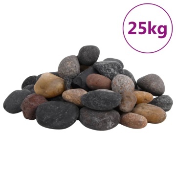 Pietricele lustruite, 25 kg, culori mixte, 5-8 cm - Img 2