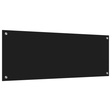 Placă de Backsplash pentru Bucătărie Neagră 110x40x0,6 cm din Sticlă Temperată - - Img 4
