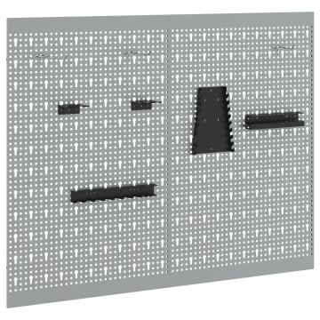Plăci de fixare 2 buc cu 8 Accesorii Gri 50x80 cm Oțel - Img 2